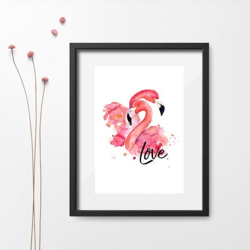 plakat flamingi