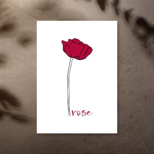 plakat minimalistyczna róża