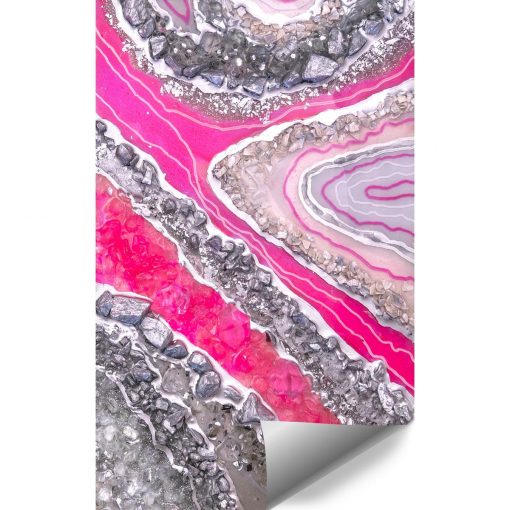 różową dekoracja geode art
