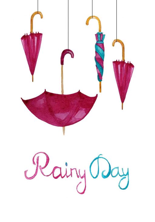 Plakat deszczowy dzień