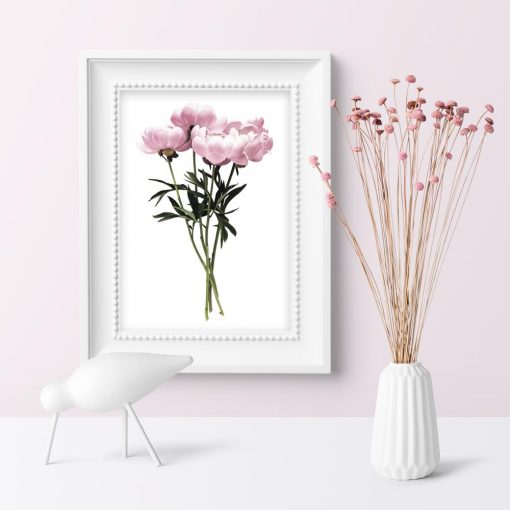 minimalistyczna dekoracja z kwiatami jako plakat ścienny