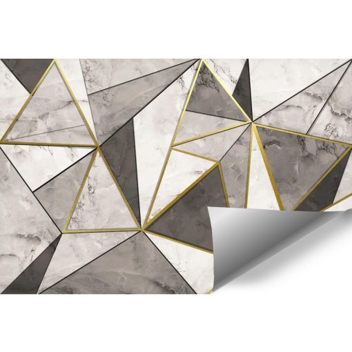 Szara tapeta z marmurowymi trójkątami