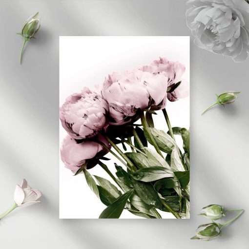 plakat przedstawiający delikatne kwiaty