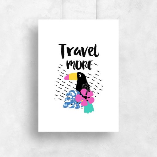 plakat z motywem podróżniczym