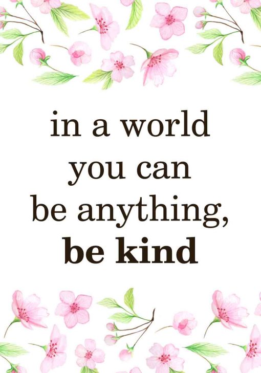 plakat In world you can be anything, be kind