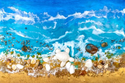 fototapeta żywiczna reprodukcja morze resin sea blue