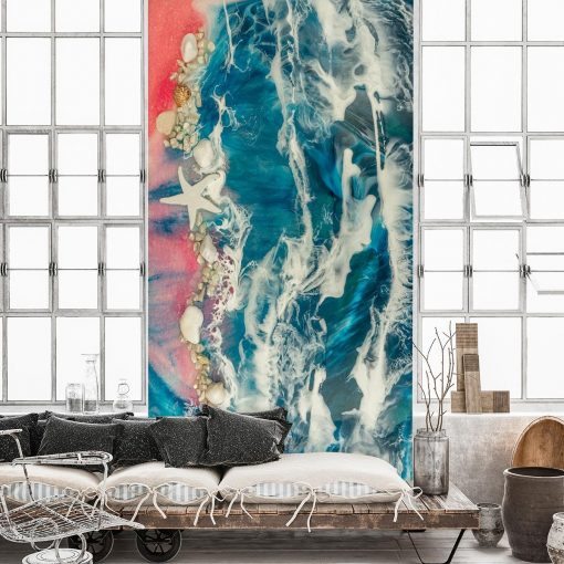 Fototapeta do salonu -kompozycja morze muszle niebieski
