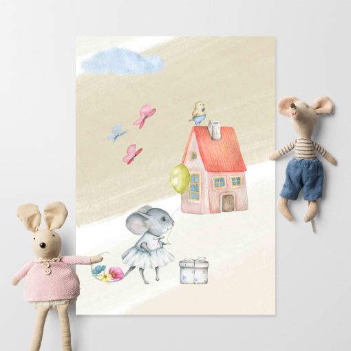 Plakat do pokoju dziecka z myszką