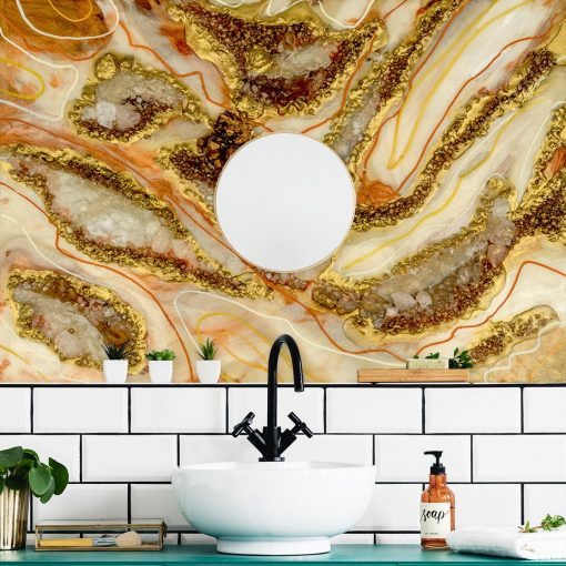 dekoracja do łazienki fototapeta z motywem abstrakcji geode art