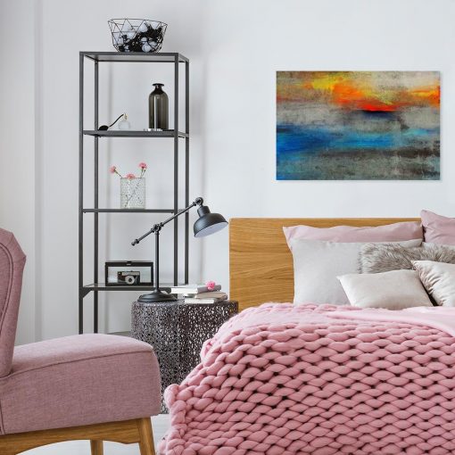 obraz do sypialni z motywem abstrakcyjnych plam farby