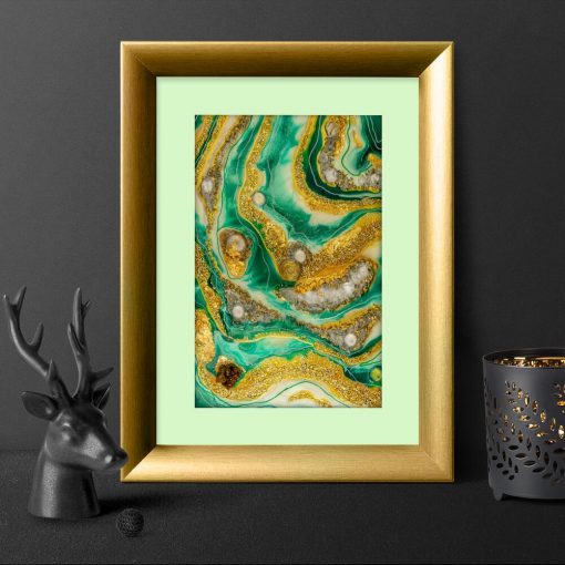 Plakat geode art - Abstrakcja w zieleni do sypialni