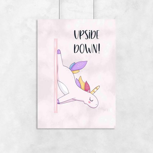Plakat do studia pole dance - Upside down!