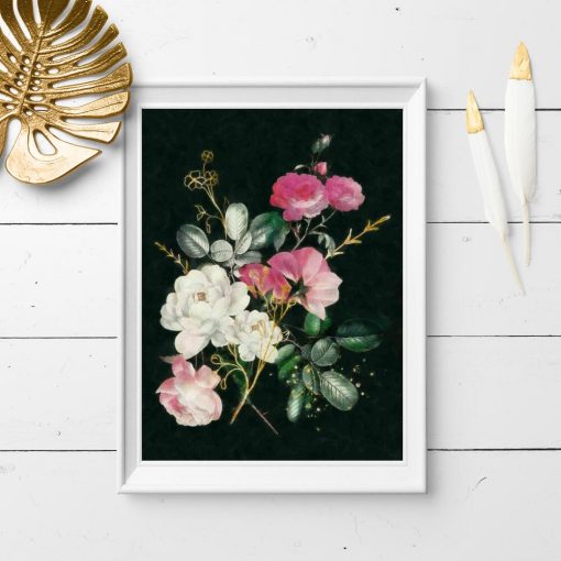 Plakat z pastelowymi kwiatami
