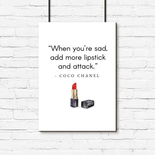 Plakat z cytatem Coco Chanel do pokoju