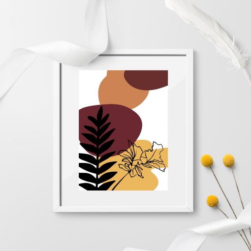 Plakaty z motywem roślinnym oraz abstrakcją