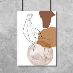 Plakat z kobietą i abstrakcją