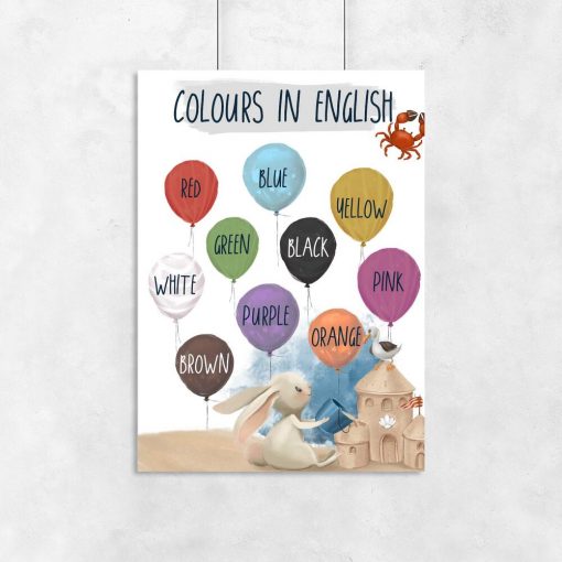 Baloniki i kolory - Wielobarwny plakat dla dzieci