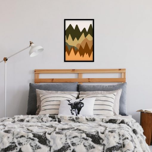 Nowoczesny plakat z górami do sypialni