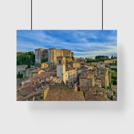 Plakat z widokiem na dachy włoskiego miasta