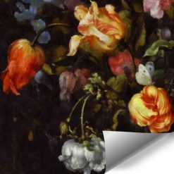 Malownicza fototapeta z kwiatami do jadalni