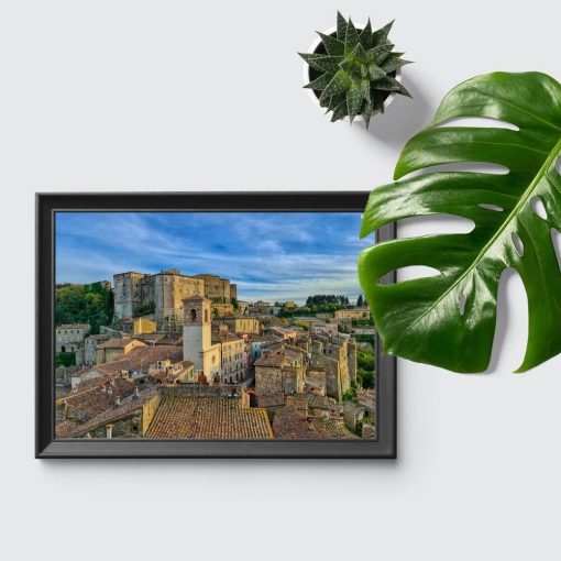 Plakat panorama włoskiego miasteczka