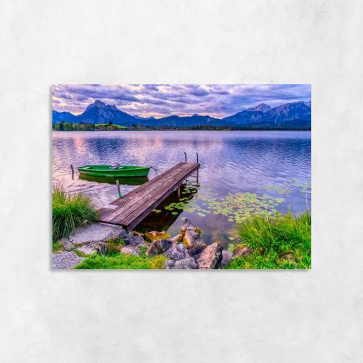Obraz z fioletowym widokiem na jezioro