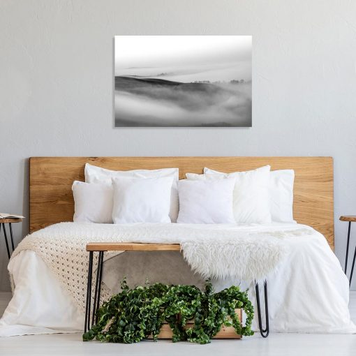 Obraz widok na dolinę we mgle do powieszenia w sypialni