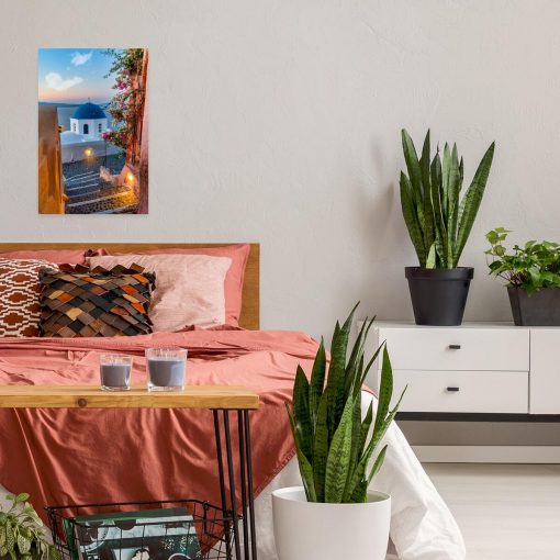 Kolorowy obraz z greckim krajobrazem do dekoracji sypialni