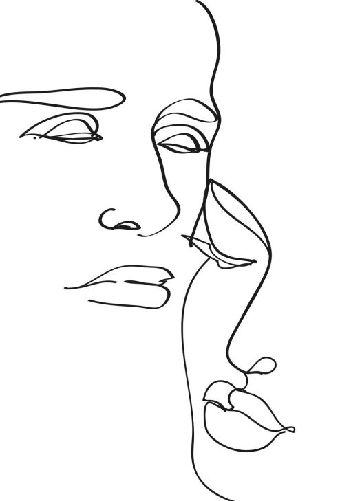 Minimalistyczny plakat ze szkicem twarzy