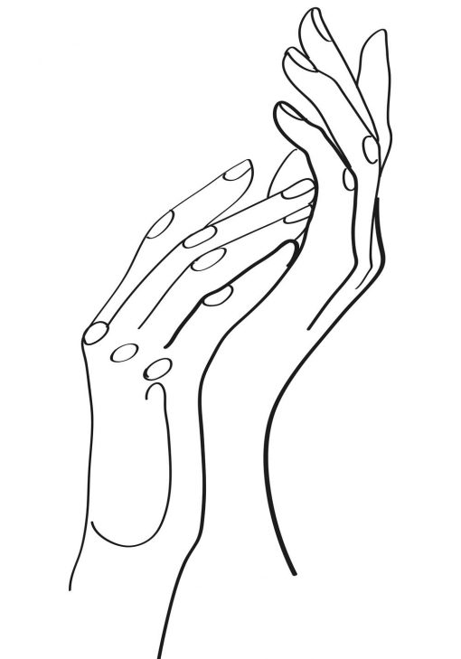 Plakat line art kobiece dłonie bez ramy