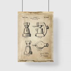 Plakat - Reprodukcja rysunku z ekspresem do kawy do kawiarni