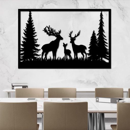 Trójwymiarowa dekoracja ścienna z jeleniami