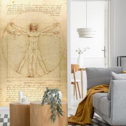 Foto-tapeta z reprodukcją rysunku Leonarda da Vinci do sypialni