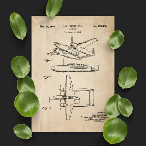 Plakat 2-kadłubowy samolot - patent 1943r.