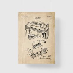 Plakat dla muzyka z patentem na pianino dla ucznia