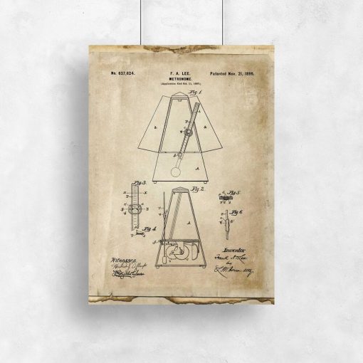 Plakat schemat budowy metronomu do powieszenia w szkole