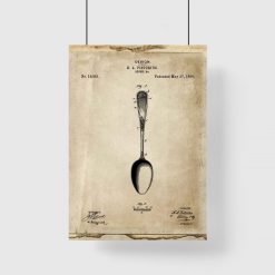Poster z patentem na łyżkę do dekoracji restauracji