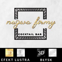 Ozdobny logotyp 3d z ramką do cocktail baru
