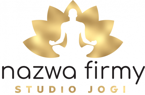 Przestrzenne logo dla studia jogi z męską postacią