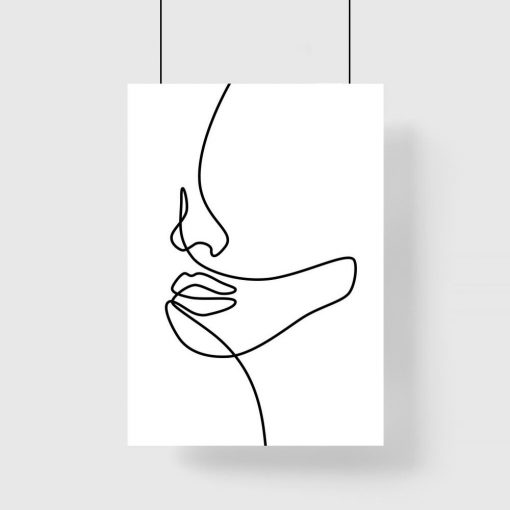Plakat kobieca twarz - line art