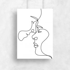 Plakat w stylu minimalistycznym ze szkicem twarzy