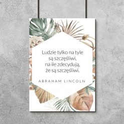 Plakat ze słowami Lincolna w pastelowych kolorach