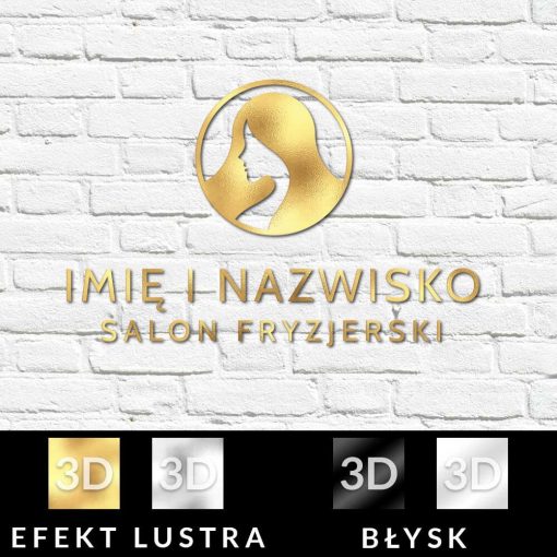 Złoty logotyp dla salonu fryzjerskiego