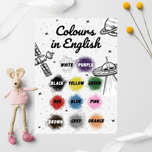 Plakaty edukacyjne do nauki angielskiego - kolory