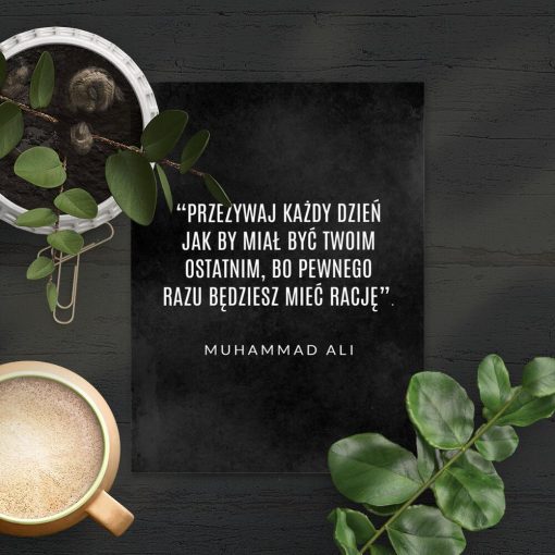 Plakat z maksymą do przedpokoju - Muhammad Ali