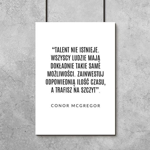 Plakat z motywacyjnym cytatem - Conor McGregor
