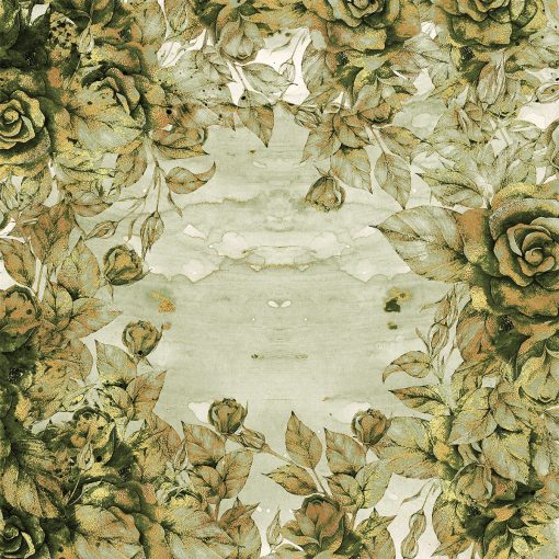Fototapeta z różami w zielonej tonacji do salonu