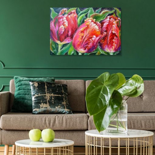 Replika obrazu z fryzowanymi tulipanami