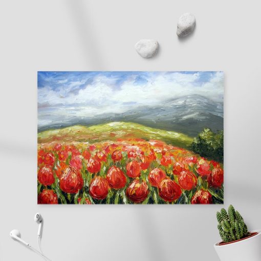 Obraz z łanem tulipanów