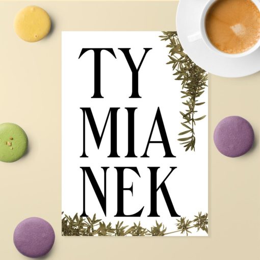 plakat z typografią tymianek